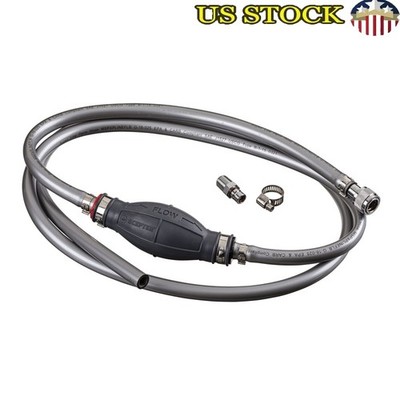 Universal Marine Fuel Line Assembly Kit Boat Engine 3/8 inch W/ Primer Bulb New