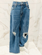 Wild Fable Women's Medium Wash Straight Jeans, Distressed, Blue, 14