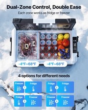 Car Refrigerator, DC 12/24V AC100-240V Compressor Electric Cooler, -4 F To 68 F
