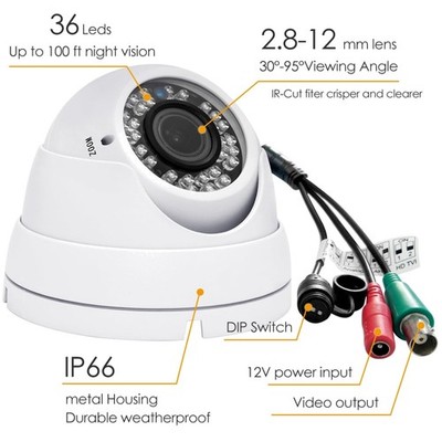 HD 1080P CCTV Camera Varifocal Lens Weatherproof