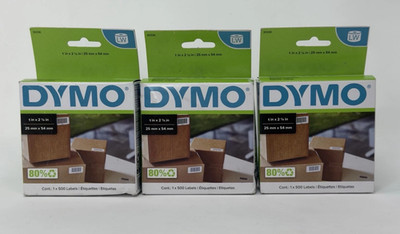 3 packs (1500 total) Dymo LabelWriter Small Multipurpose Labels 1in x 2-1/8in