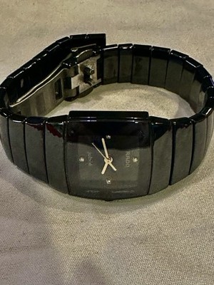 Rado DiaStar Black Ceramic Diamond Accent Swiss Quartz Watch w/ Box & Manual