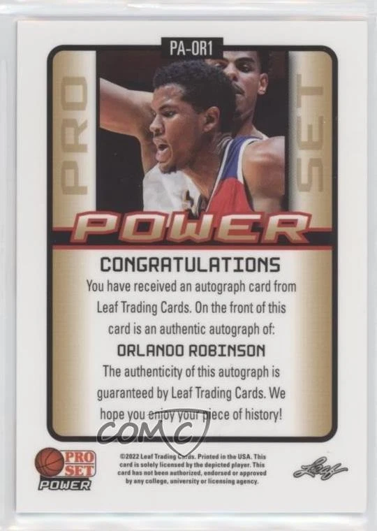 2021 Leaf Pro Set Power Platinum Spectrum Foil /99 Orlando Robinson #PA-OR1 Auto - Image 2 of 2