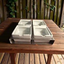 OGGI Square Serving Dishes Metal Base Set of 4 Ceramic (J5)