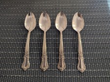 Rogers Oneida Valley Rose Silverplate Flatware 4 Teapoons