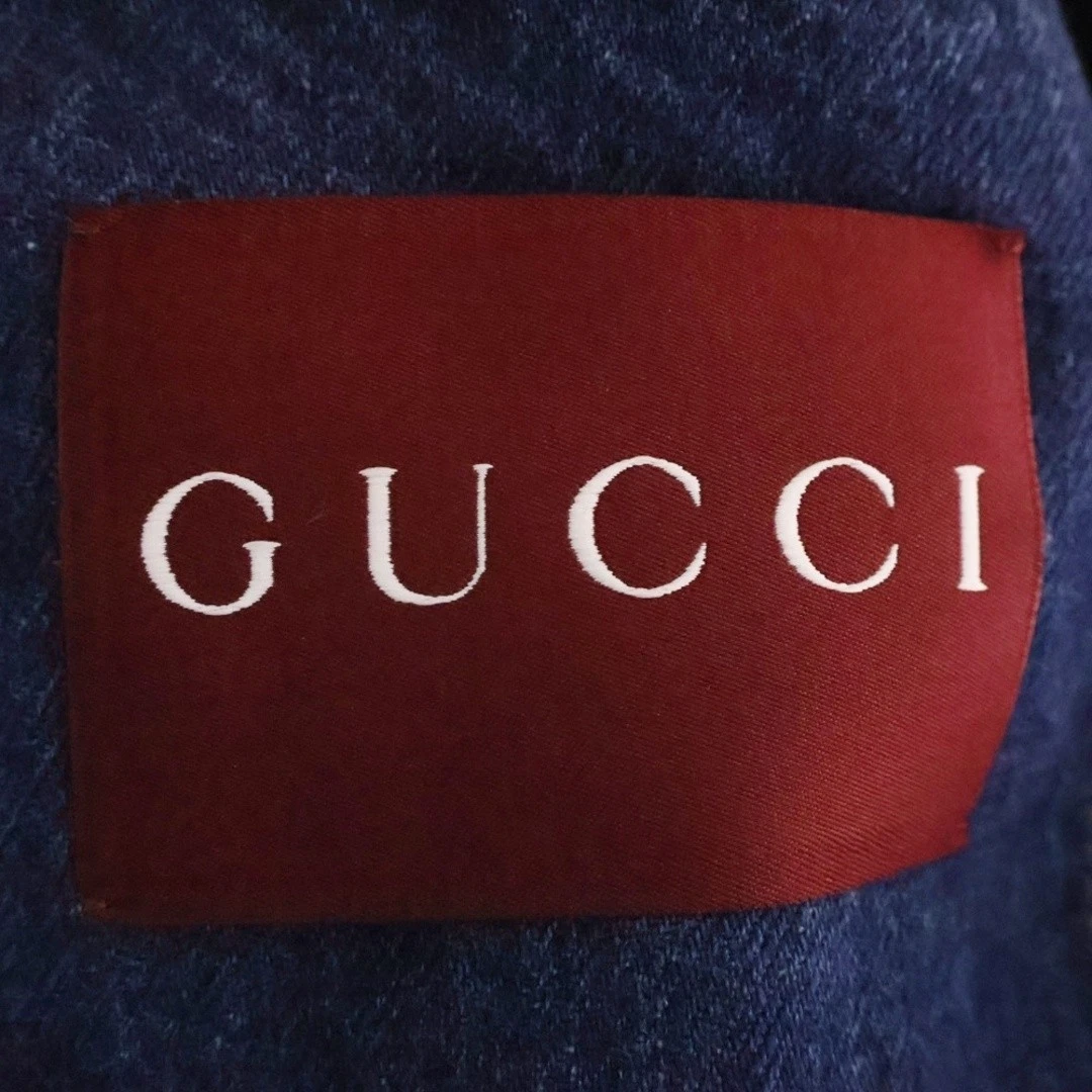 Giacca denim Gucci logo indaco 789129 usata 19c905128aaf2e22ced7bc8f26ff0262