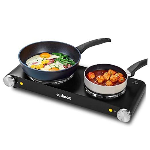 1800W Double Hot Plates Electric Burner Black Dual Cooking Burner 1800W Double Hot Plates Electric Burner Black Dual Cooking Burner