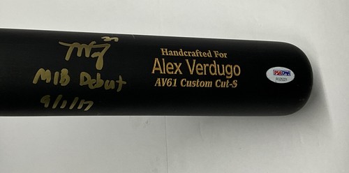 ALEX VERDUGO YANKEES SIGNED MARUCCI MODEL BAT AV61 "MLB DEBUT 9/1/17 PSA RG25221 - Picture 5 of 6