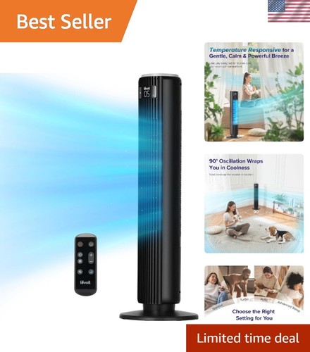 Tower Fan for Bedroom, 25 ft/s Standing Fans that Blow Cold Air for Home, Flo...