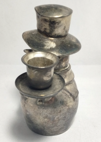 Vintage Frosty the Snowman Silverplate Tapered Candlestick Holder -5.5" tall - Picture 3 of 7