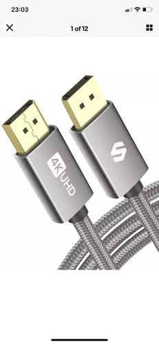SILKLAND 4K UHD 60HZ DisplayPort Cable (2m) 6ft VESA certified Streaming Gaming - 第 1/6 張圖片