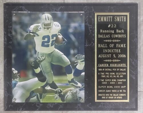 Plaque Emmitt Smith 12" x 15" Dallas Cowboys - Photo 1/4