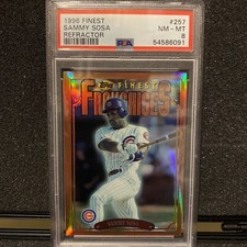 1996 Finest REFRACTOR Sammy Sosa PSA 8 Cubs PS