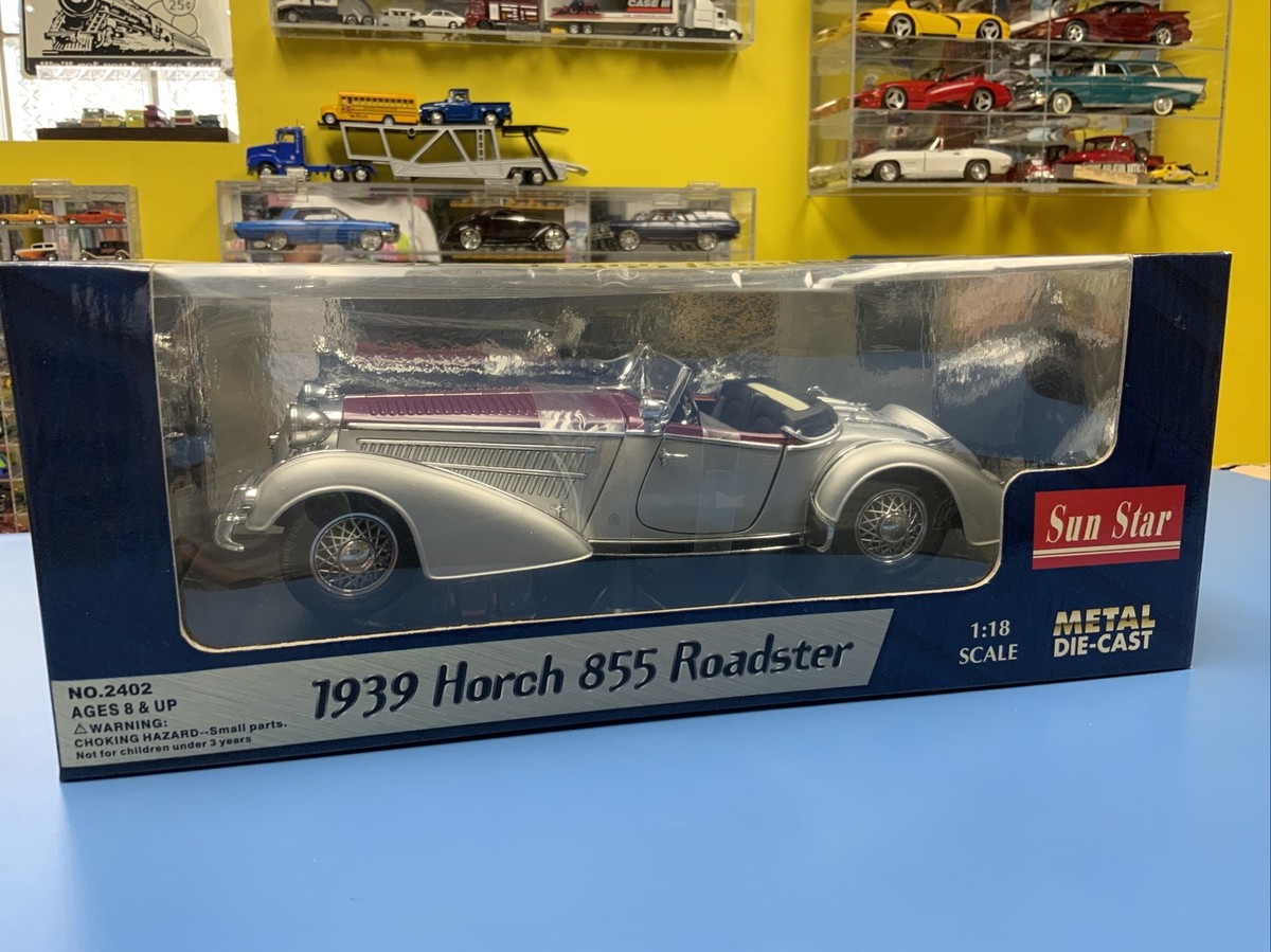 Sunstar Horch 855 Roadster Silver and Violet 1 18 for sale