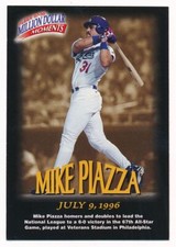 1997 Fleer - Million Dollar Moments #14 Mike Piazza, Los Angeles Dodgers, HOF.