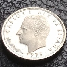 25 Pesetas 1975 76 Spain 🇪🇸 Juan Carlos I - UNC - PROOF - KM# 808