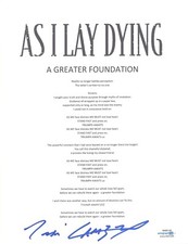 Tim Lambesis Signed As I Lay Dying A Greater Foundation Lyric Sheet ACOA COA