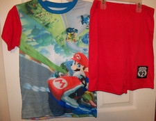Super Mario Flame Resistant Short 2 Piece Pajama PJ Set Boys Size 10 / 12 NWT