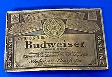 Budweiser Belt Buckle Bergamot Brass Works A-168 Pewter 3 Inches