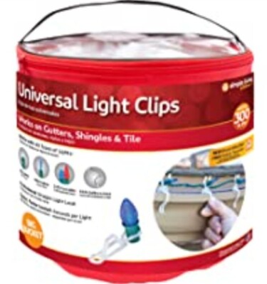 300ct Universal Gutter Shingle Universal Light Clips With Storage Container