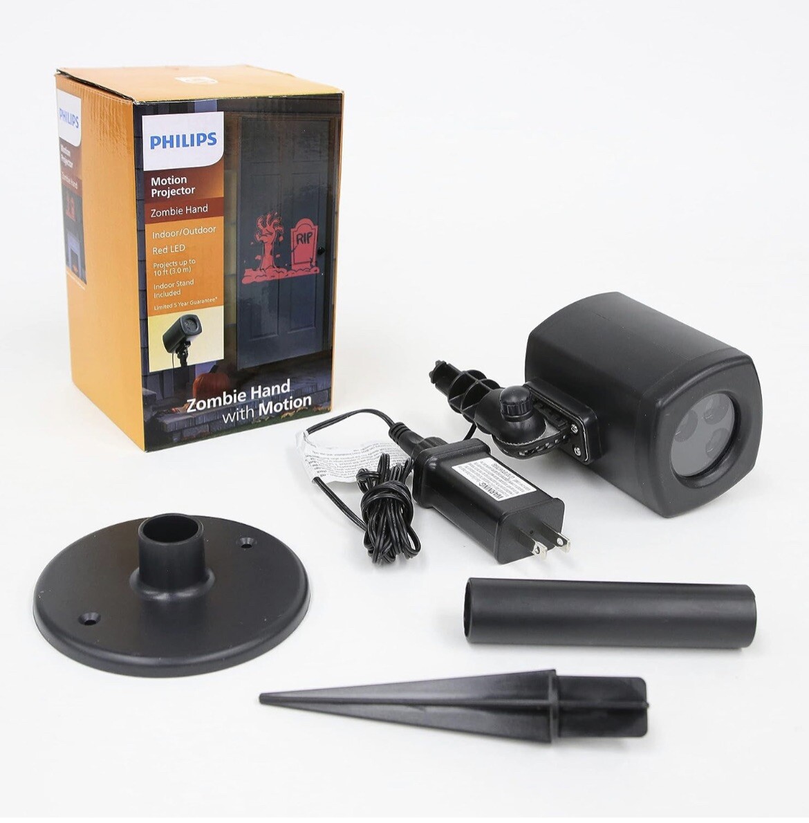 Philips LED Indoor Outdoor Zombie Hand Halloween Motion Projector