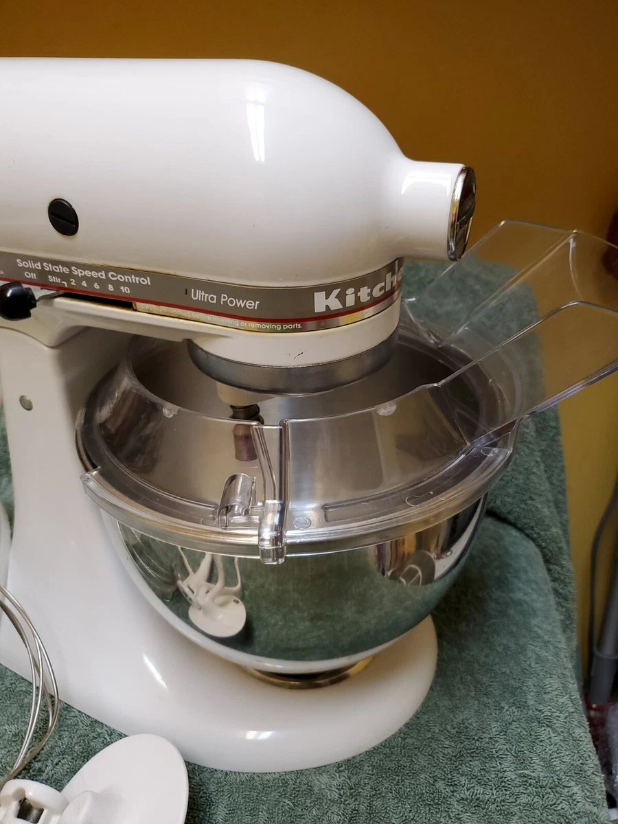 Lot Detail - A SERIOUS MIXER! KENMORE KSM100 STAND UP MIXER WITH 4  ATTACHMENTS, POUR SHIELD, STAINLESS STEEL & GLASS BOWLS - NICE!!!