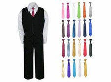 Hermosala Baby Toddlers Boys Wedding Birthday Formal Black Vest Set  Color Tie