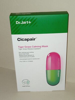 Dr.Jart+ Cicapair Tiger Grass Calming Masks 1 Box = 24g .84 x 5 Sheets