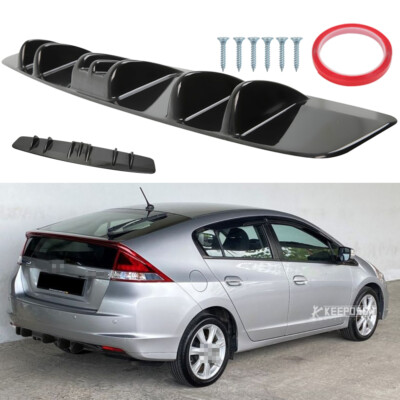 7 Fins Gloss Black Rear Diffuser Bumper Splitter Spoiler Lip For Honda Insight