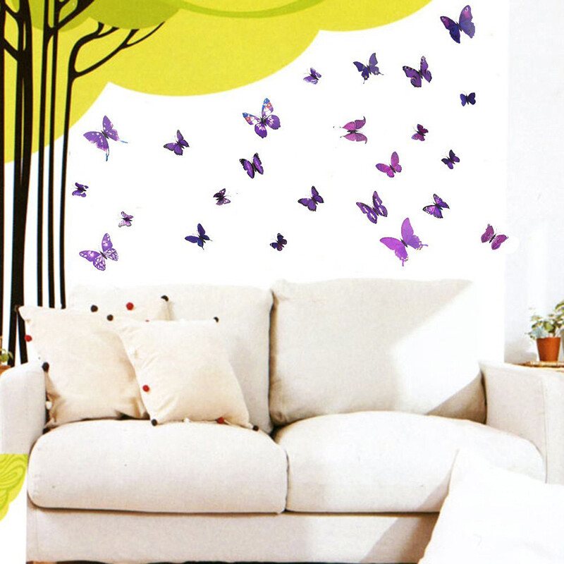 Art Decal Wall Stickers 3D Butterfly Wall Stickers Home Decor Room