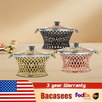 Chafing Dish Food Warmer Server Dish Round Catering Buffet Dish For 3-4 People