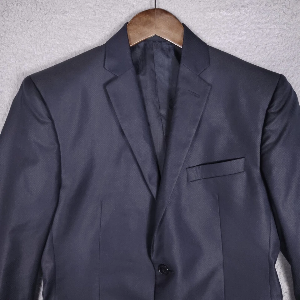 Blazer Gianni Versace Para Hombres 46 Azul Mezcla de Lana 2 Botones Traje Chaqueta Carrera Formal Foto 4 de 4