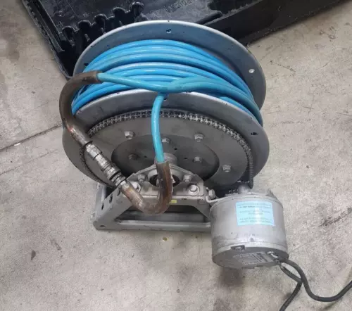 Hannay Power Hydraulic Hose Reel 5000PSI Dual Paraflex Hose 12V Blue #C [M5F]