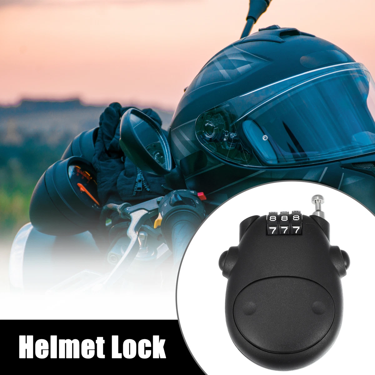 Motorcycle Bike Helmet Lock Portable 3 Digit Security Resettable
