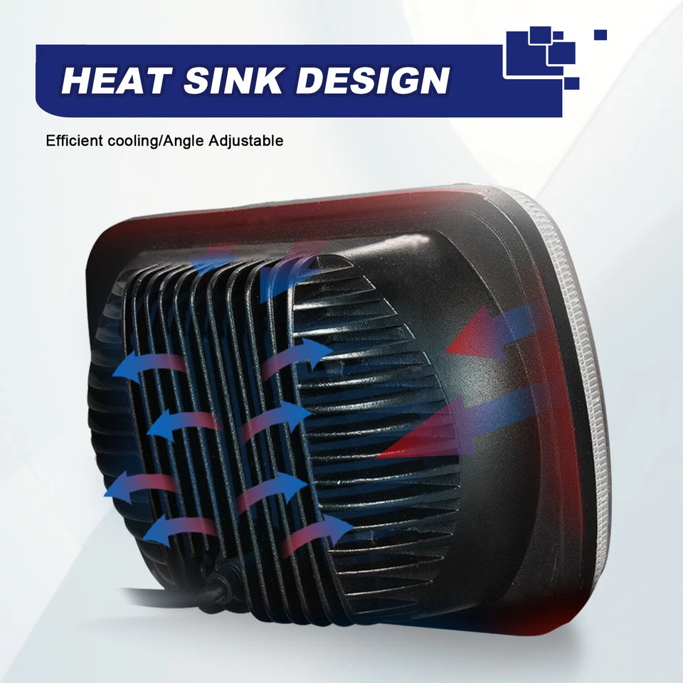 Par de faros LED rectangulares de 5X7" 7x6 pulgadas con luz de estacionamiento para camioneta Foto 3 de 4