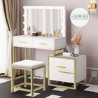 Makeup Vanity Set LED Lighted Mirror Dressing Table Dresser Desk with Stool