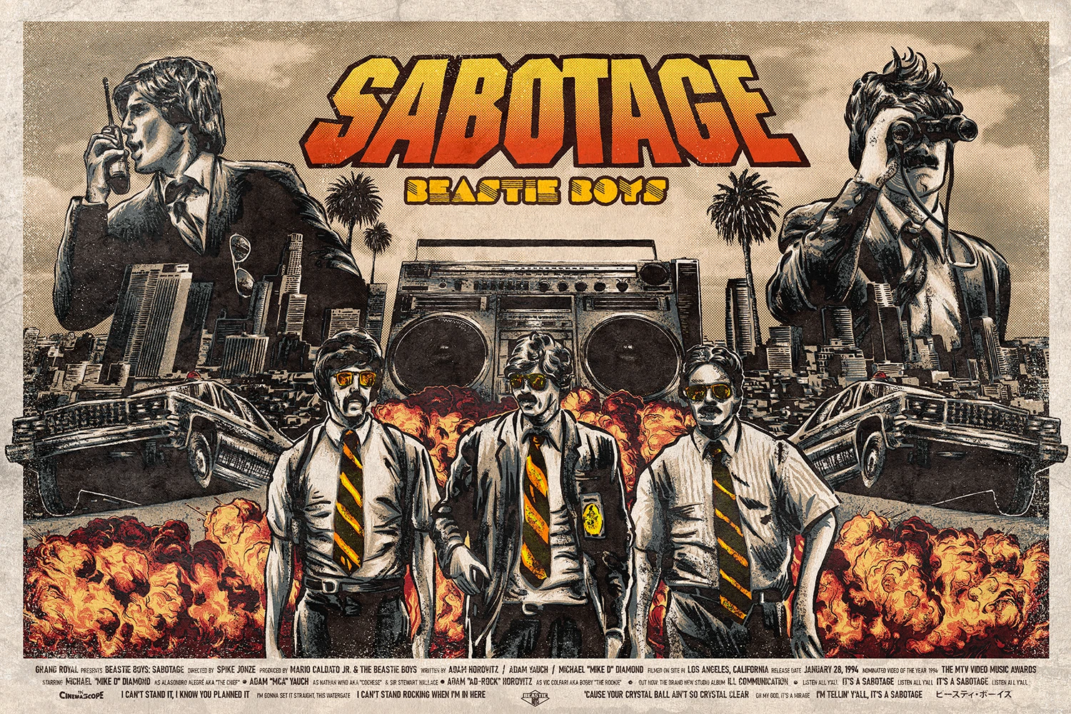Beastie Boys Sabotage 24x16 by 12sketches Ltd Edition x/ Print