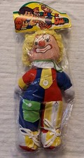 Vintage Funny Clown Plush Doll Multicolor Pattern Rare