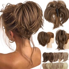 Short Ponytail Extension Claw Clip Messy Bun Hair Piece Bendable Metal Wires DIY