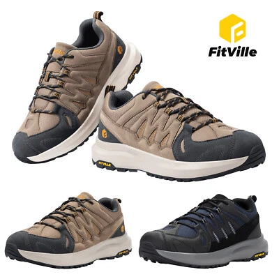 FitVille Wanderschuhe Herren Breit Leicht Trekkingschuhe Rutschfeste Bergschuhe