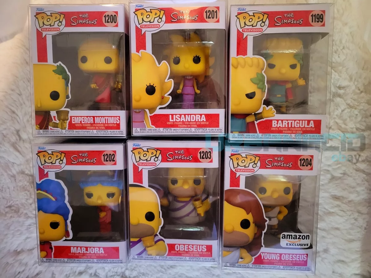 The Simpsons Ancient Roman Times Funko POP Lot of 6 w Cases Bartigula Obeseus