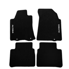 Fits 02-25 Nissan Altima Floor Mats Carpet Nylon Black Non-slip W/ White Emblem