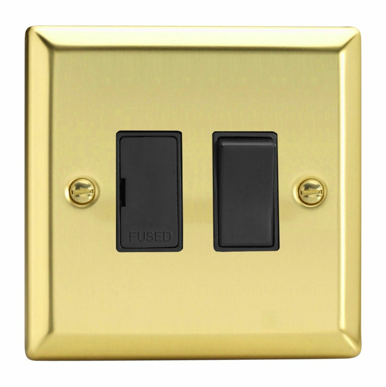 Varilight XV6B Victorian Polished Brass 1 Gang 13A Switched Fused Spur