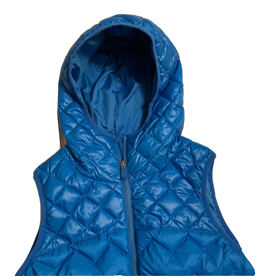 Sweaty Betty Vest Jacket Hooded Vest Padded Puffer Jacket Duck Dawn Size L Blue - Image 3 of 4