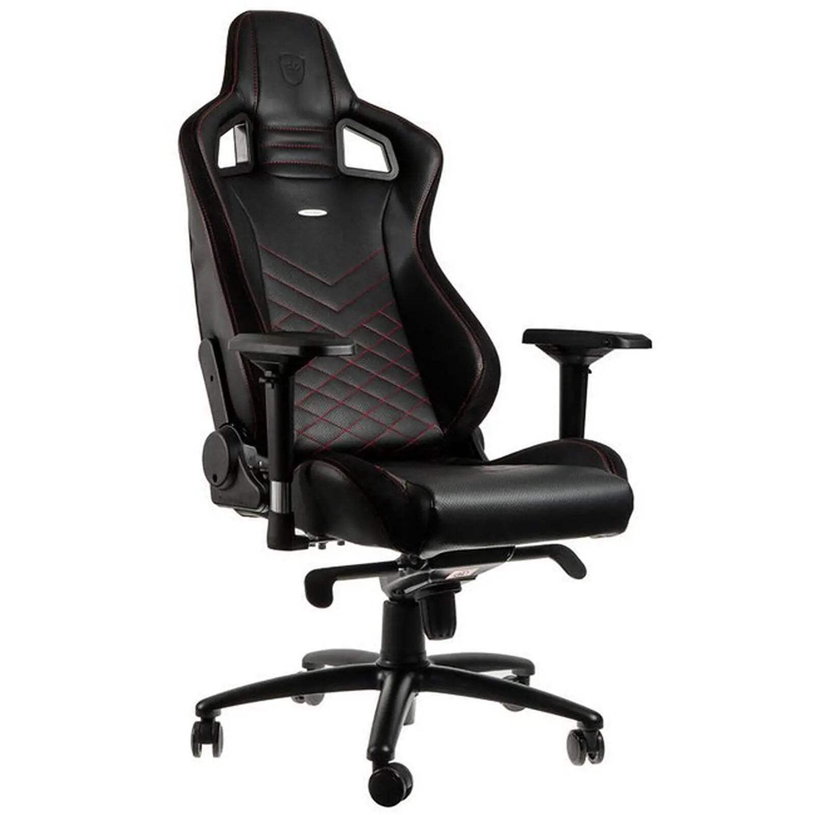 Chaise gamer Noblechairs Epic noir et rouge en similicuir haut de gamme et acier