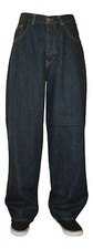 MENS MEGGA BAGGY SKATER HIP HOP STREEWEAR DENIM JEANS SIZES 34 36 38 40 42 44