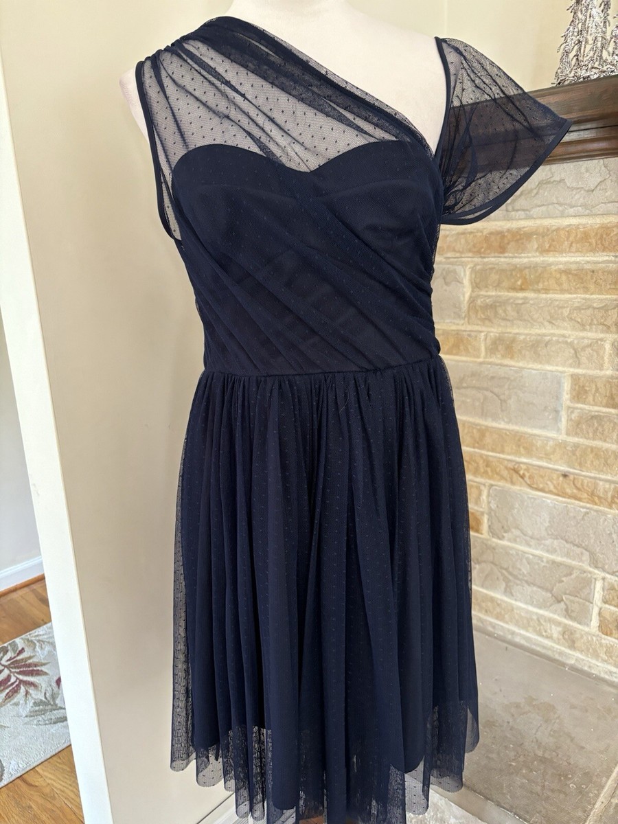 asos black tulle dress Black Tulle Dot Milkmaid Dress main image 1