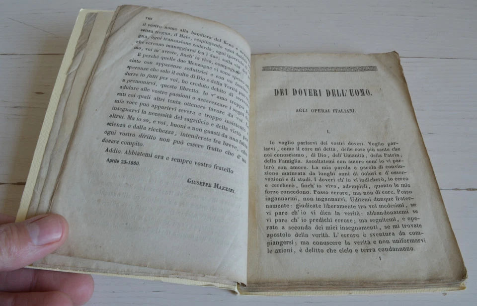 GIUSEPPE MAZZINI DOVERI DELL'UOMO LONDRA 1860 - Immagine 4 di 4