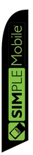Black Simple Mobile Unlimited Talk Feather Banner Swooper Flag - FLAG ONLY -