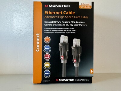 Monster Cable Advanced High Speed CAT6 + CAT 6 + Ethernet Cable - 12' (3.66m)